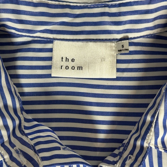 The Room Navy and White Striped Button Down Shirt Dress - Picture 5 of 7